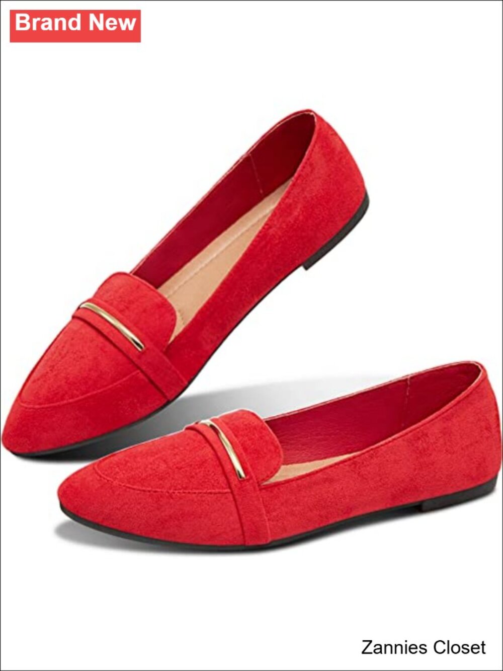 ✨ Pointy Toe Loafer Flat Comfortable Faux Suede Work Shoes Penny Loafer Slip On